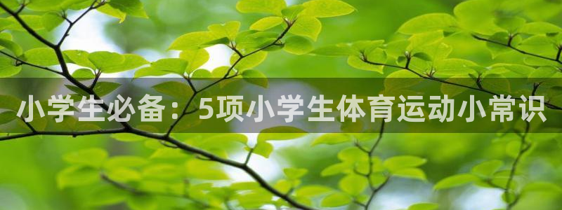 oety欧亿：小学生必备：5项小学生体育运动小常识